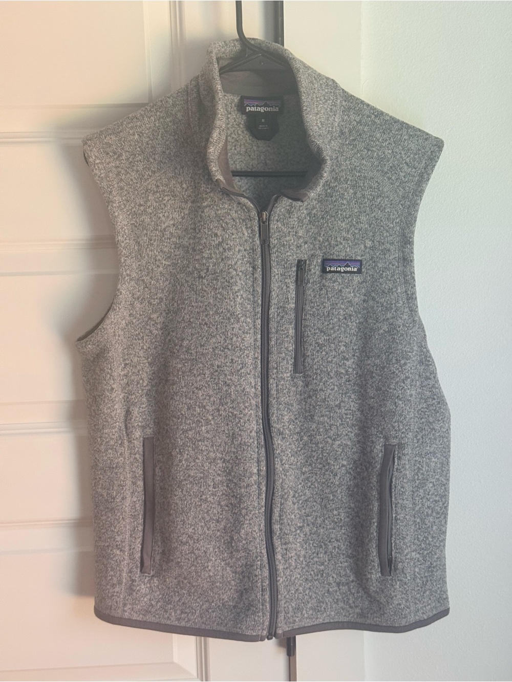 Patagonia Men's Light Gray Full-Zip Fleece Vest